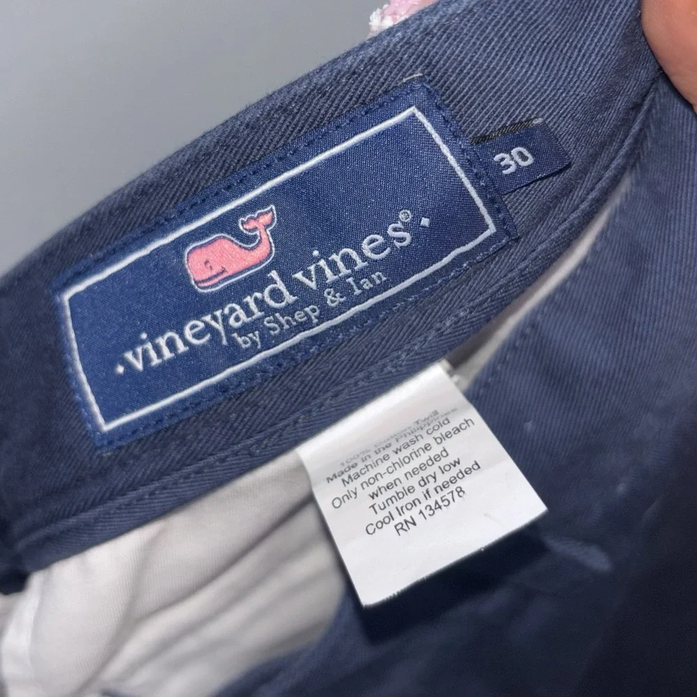 Vineyard Vines Men's Navy Blue Chino Shorts Size 30 Classic Preppy Cotton